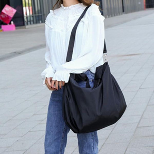 

cross body large capacity shoulder tote women oxfold handbag solid color handle pouches commuter street hobos