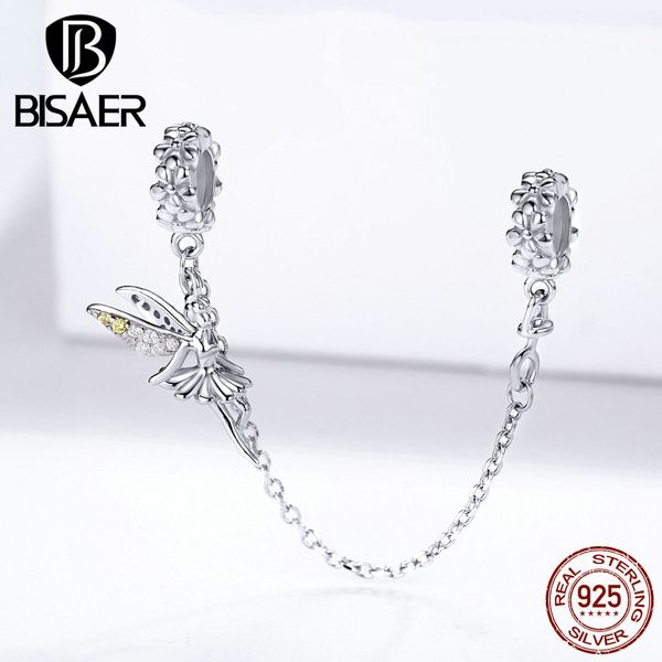 Feenanhänger BISAER 925 Sterling Silber Waldfeenperlen Charms passend für Bettelarmbänder Silber 925 Schmuckzubehör ECC1278 Q0531