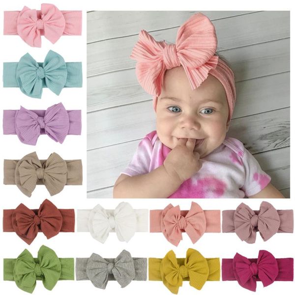 

hair accessories 2021 -selling nylon super stretch soft bow children's band baby ribbon headband, Slivery;white