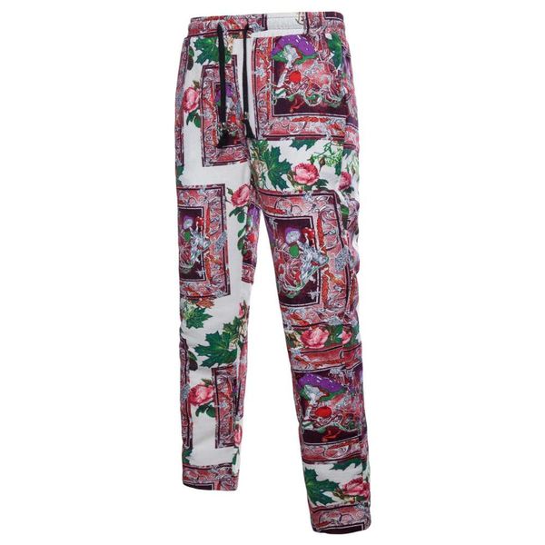 

spring men's chine wind and flower pants large belt decoration fashion national style cotton and hemp casual pants, Black