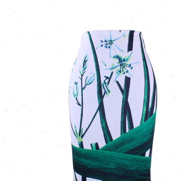 

knee length women pencil skirts fashion ladies midi saias female faldas mujer girls printed bottoms s 4xl drop ship, Black