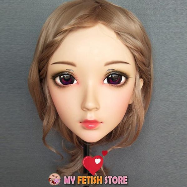 

party masks (wei-03)gurglelove female sweet girl resin half head kigurumi bjd mask cosplay japanese anime role lolita crossdress doll