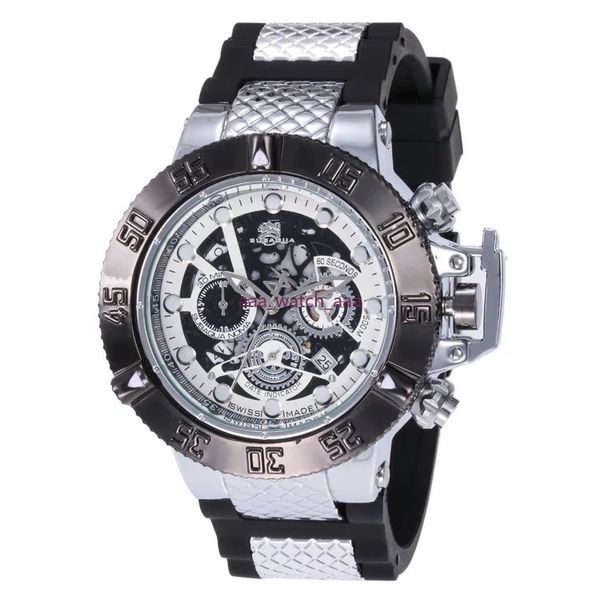 

ta001 52mm quartz watch all pointers work full function rubber band stainless steel dial sports watch brand watches, Slivery;brown