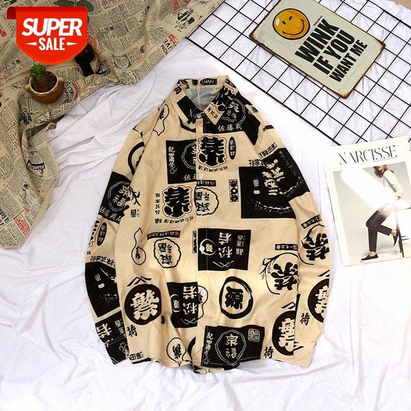 

shirt men's long-sleeved flow bf hong kong style jacket #me94, White;black