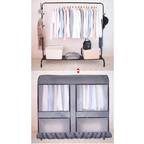 

clothing & wardrobe storage clear dust cover clothes rack waterproof hanging garment suit dustproof organizer hyd