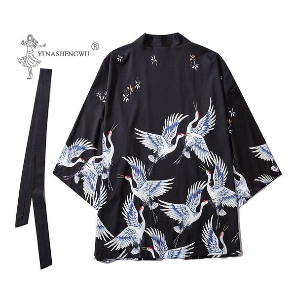 

ethnic clothing japanese costumes kimonos couple print belt men haori loose shirts women samurai style janpan clothes cardigan traditional c, Red