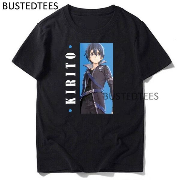 

men's t-shirts kirito sword art online funny streetwear fashion aesthetic men women tshirt summer short sleeve tee t shirt, White;black