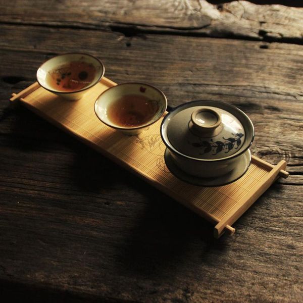 

kitchen storage & organization bamboo rectangle kungfu tea table serving tray chinese classical cup