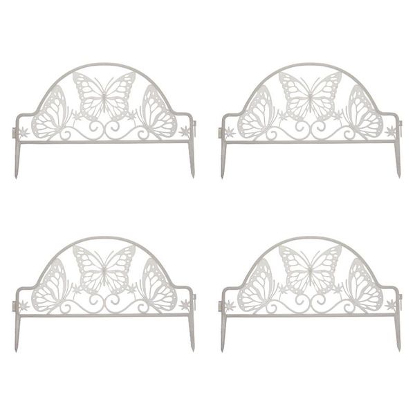 

fencing, trellis & gates 4pcs outdoor fence white plastic picket garden border edging can be spliced and disassembled guardrail wedding stan