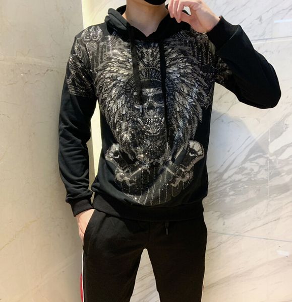 

2021 new sweatpants with hip hop hoodie male/female sweatershirts winter puncture hoodies apparel k8fs, Black