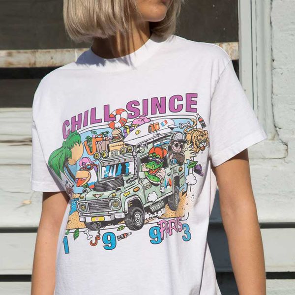 

2021 fashion cartoon print new summer female cotton white short sleeve tshirt casual streetwear women t shirt evaa