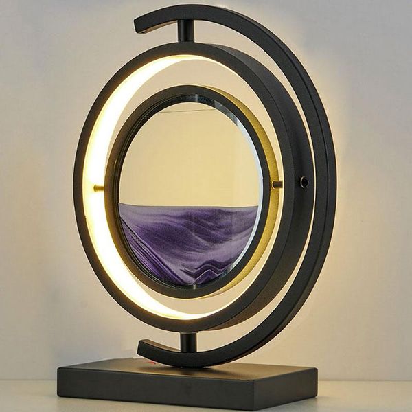 

table lamps style led lamp colorful moving sand art picture bedroom bedside desk lights study reading creative decor lighting
