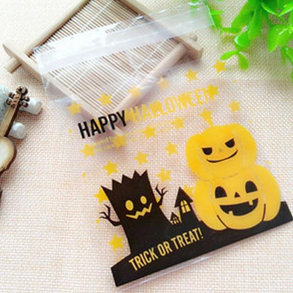 

mini cookie bag halloween party sealing biscuits snack self-adhesive treat baking candy bread plastic packaging cute cartoon