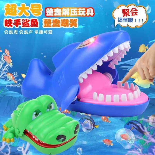 

children shark sound light crocodile finger biting toy spoof parent-child interactive party game night market