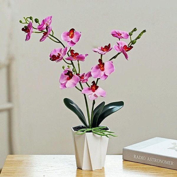 

decorative flowers & wreaths 45cm pink 2. fork phalaenopsis potted plant, simulation cymbidium orchid, home living room decoration,wedding f