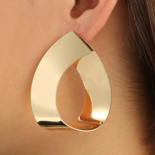 

stud danze punk irregular square water drop matte statement earrings for women geometric big ear modern jewellery wholesale, Golden;silver