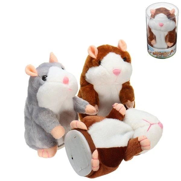 Banggood mimeticry falando hamster animal de estimação 15cm presente de natal brinquedo de pelúcia bonitinho falar sadio recorde recheado animal brinquedo