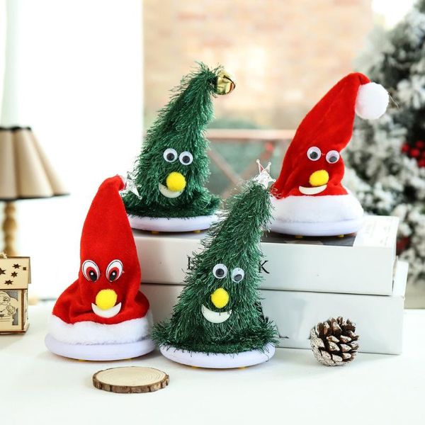 

christmas decorations electric swing dancing hat trees cartoon cute toy for xmas party decoration doll