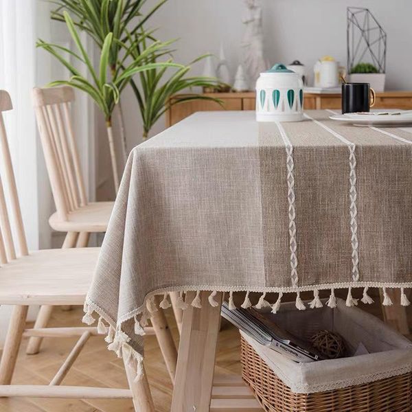 

table cloth simple striped mosaic tablecloth fabric cotton hipster coffee ins wind rectangle