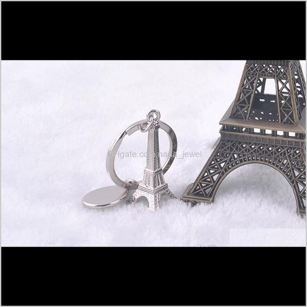 

3d metal simulation eiffel tower keychain french souvenir paris keychain key chain key holder keyring shipping by x2nfh o2nlv, Silver