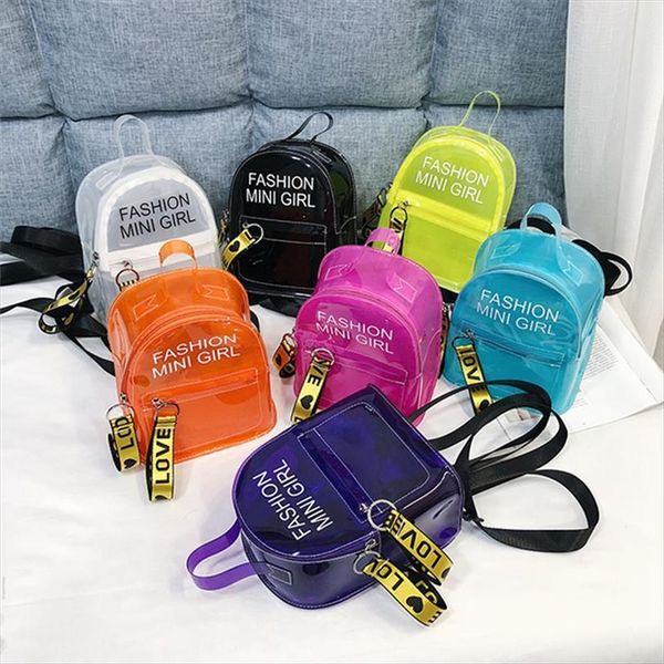 

backpack large clear colorful letter print transparent school book bag travel bags