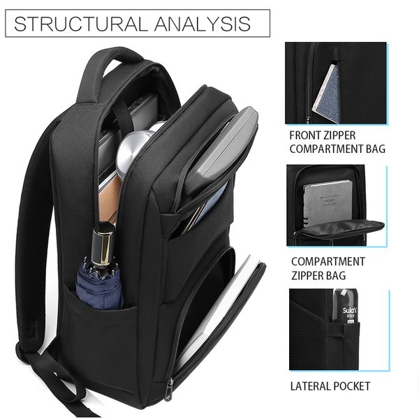

men's fashion travel multifunction lapbackpacks teenage school waterproof bags