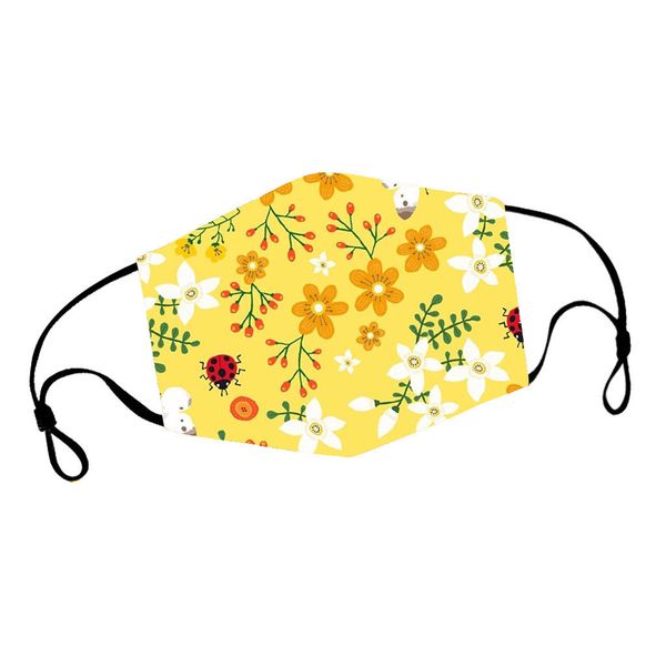 

custom logo men's and women's cotton flower digital dust mask can insert pm2.5 filter