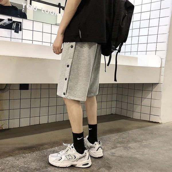 

men's shorts neploha casual oversize 2021 fashion korean streetwear hip hop male solid pants clothing, White;black