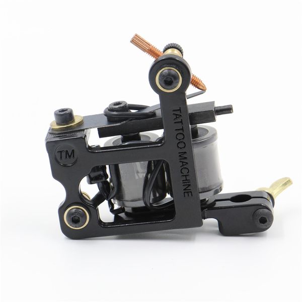 

new arrival tattoo machine 10 warps coils for shader and liner machine gun cast iron black tattoo gun for tattoo supplies