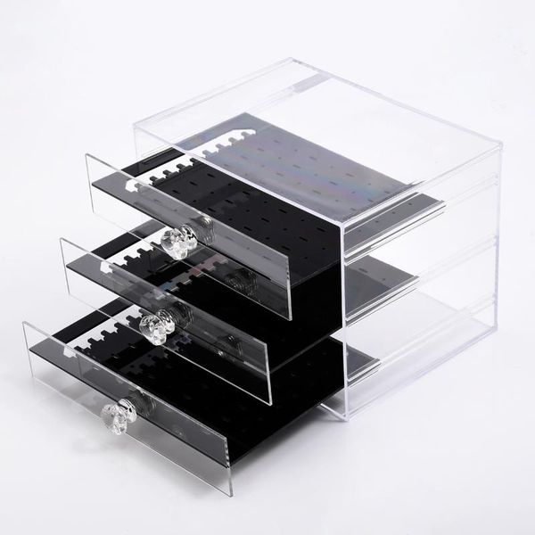 

gift wrap shelf acrylic box transparent necklace crystal rack jewelry showing earrings hanger nail art display stand
