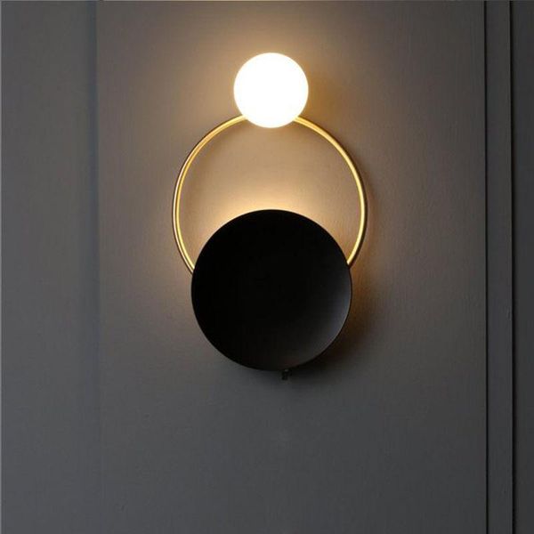 

wall lamp nordice deco maison arandela glass ball bedside living room aisle lights for home cabecero de cama