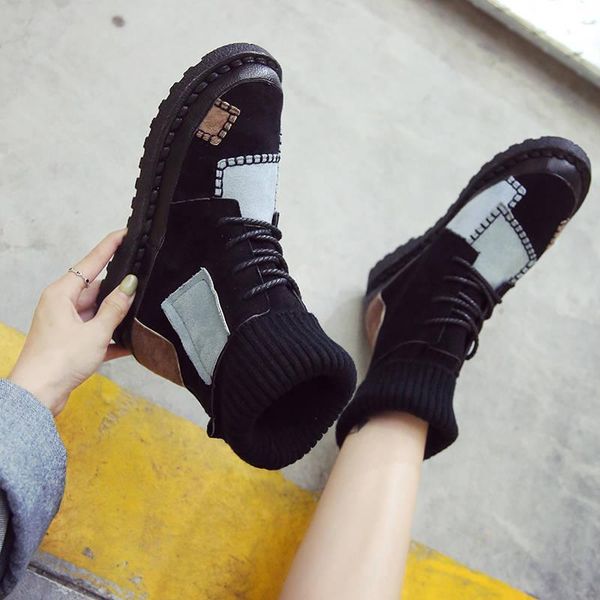 

boots high winter warm snow women sports style, Black