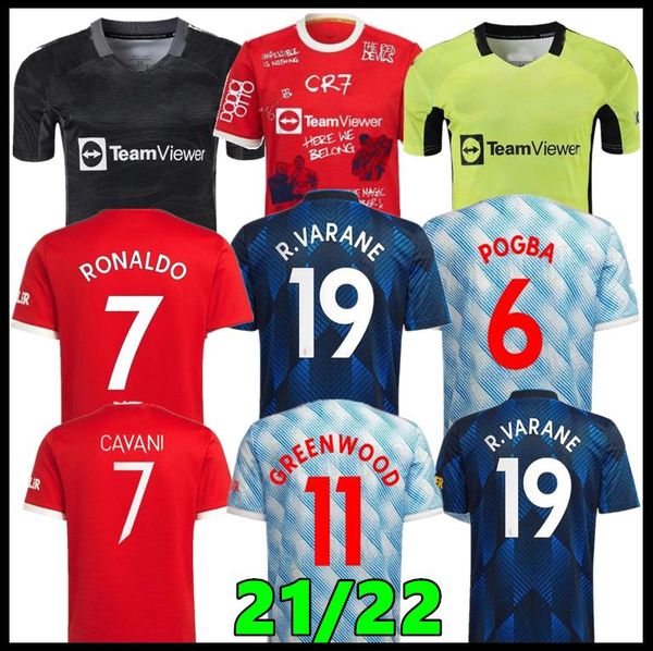 

21 22 ronaldo sancho manchester man soccer jerseys united cavani player b. fernandes pogba rashford return ingard football shirts utd de gea, Black;yellow