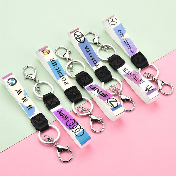 

2021 creative new pvc printing car key ring net red leather rope accessories pendanta1, Silver