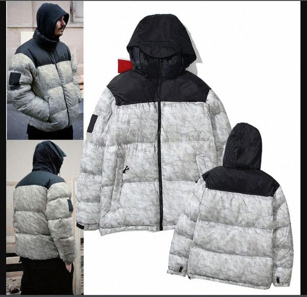 

22tnf fashion signature classic letter down jacket men women mens coat printing folded waste paper parka feather jackets embroidery winter, Black
