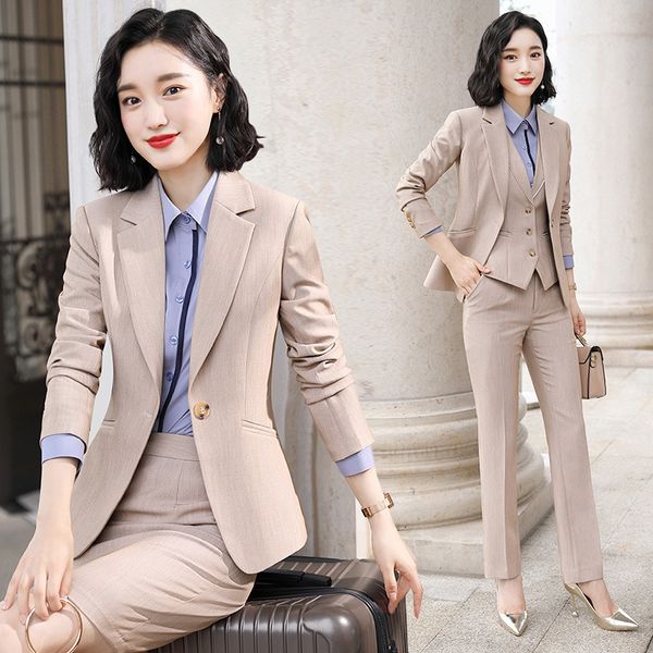 

suits formal wear women's 2021 autumn new business fashion korean temperament overalls ff4l, White;black
