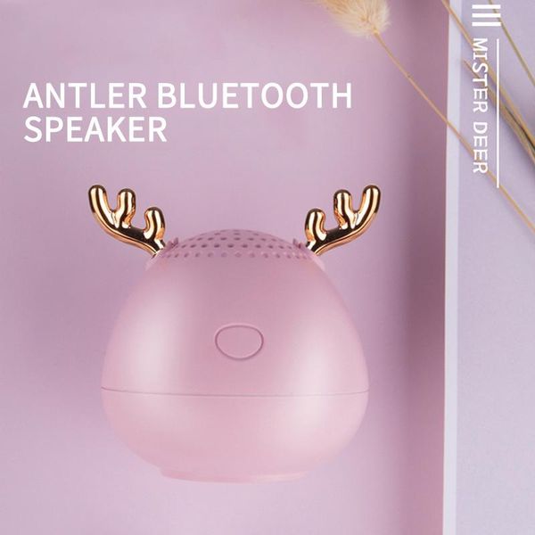 

portable speakers mini antlers speaker music elf girls children love bluetooth wireless subwoofer cute christmas gift