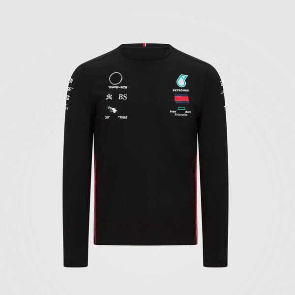 

petronas sweatshirts t shirts mercedes amg f1 formula one racing mens women casual long sleeve t-shirt benz lewis hamilton team work clothes, White;black