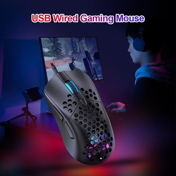

mice six-speed dpi adjustable hollow non-slip wired mouse onikuma cw906 6-key rgb mouse, suitable for computer gaming pc