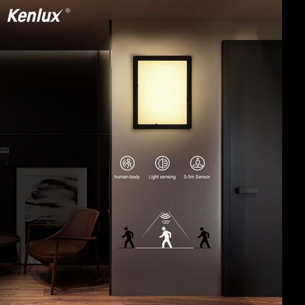 

outdoor waterproof ip65 radar sensor wall light aluminum courtyard lamp patio garden porch led lighting 18w lamps