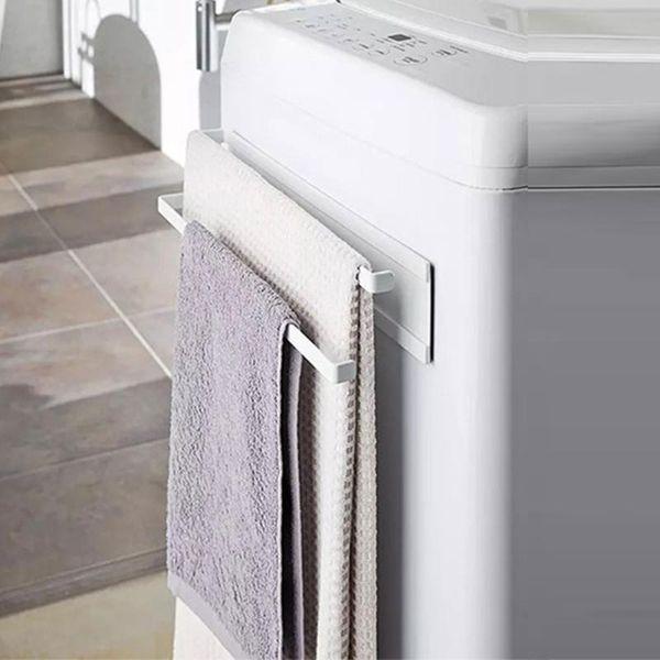 

hooks & rails multipurpose organizer magnetic wall mount towels practical holder bathroom kitchen punch roll paper iron storage rack