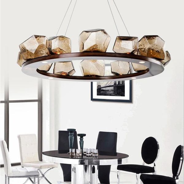 

chandeliers nordic retro style led living room dining chandelier lighting luxury round art home bedroom corridorhanging lamp