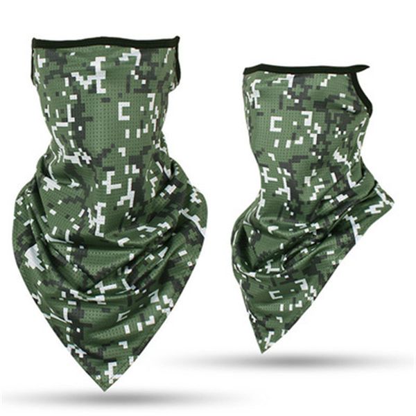 

2020 new style ourdoor ice silk triangle scarf cycling bandana hiking camping hunting running army bicycle military tactical neck gaiter, Black