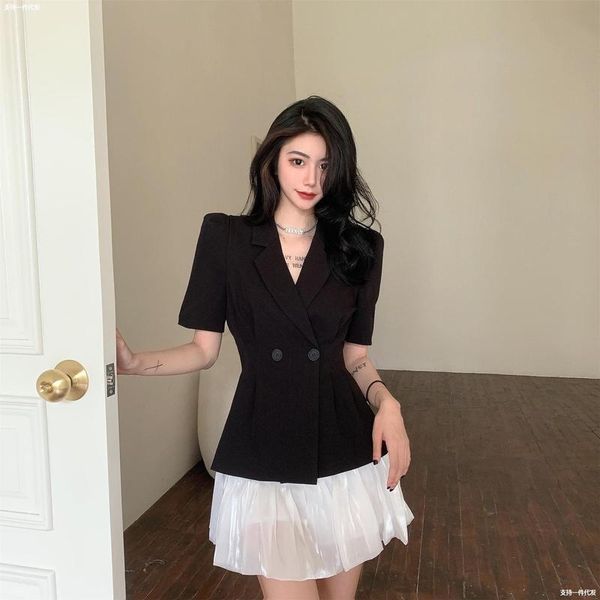 

women's suits & blazers suit coat style in summer 2021, White;black