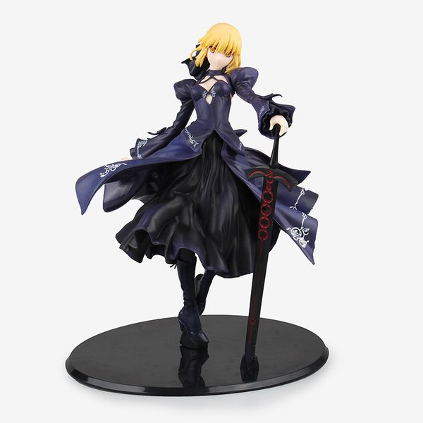 

anime fate grand order saber arturia pendragon alter pvc action figure toys fate stay night black saber model toy