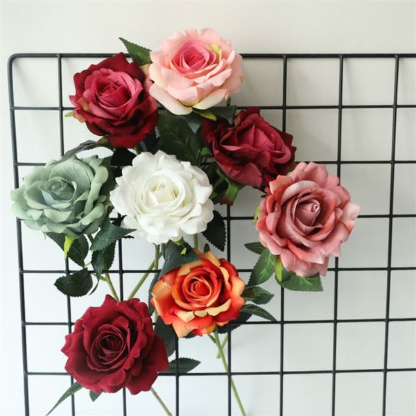 

artificial flower single flannel ruyi night rose home diy bride bouquet wedding decoration valentine's day birthday gift 30cm