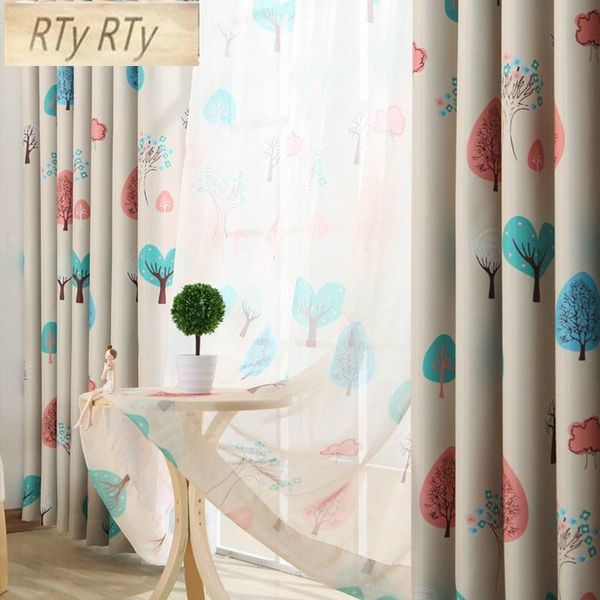 

curtain & drapes children curtains for living room bedroom happy tree pattern voile kids girls lovely