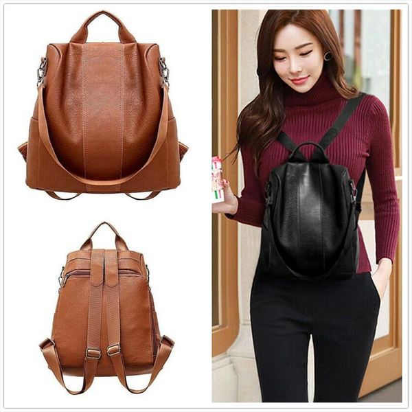 

brand style fashion women girls faux leather backpack rucksack school bag travel 1pc