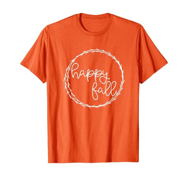 

happy fall cute autumn gift for her thanksgiving season t-shirt, White;black