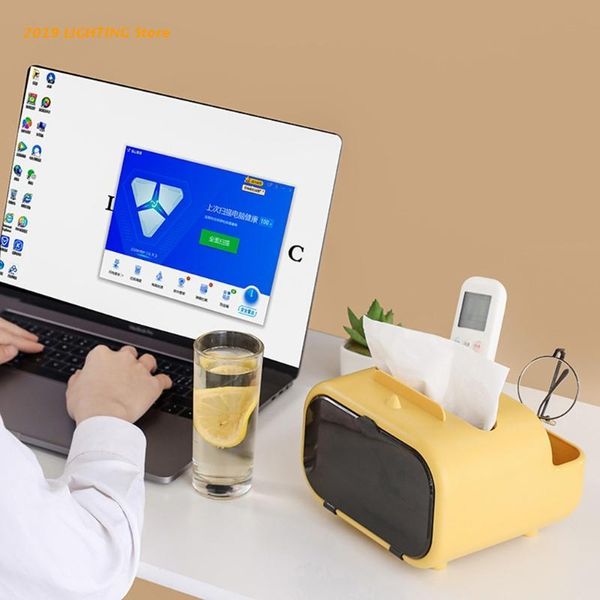 

tissue boxes & napkins q9qf creative deskbox with magnetic lid cover mobile phone rack remote control holder napkin dispenser orgnizer